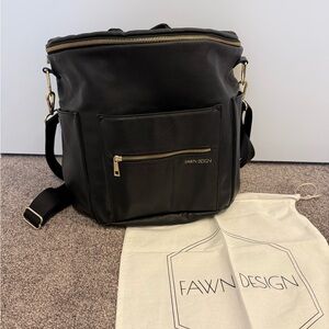 Fawn Design Black Backpack with Gold Accents